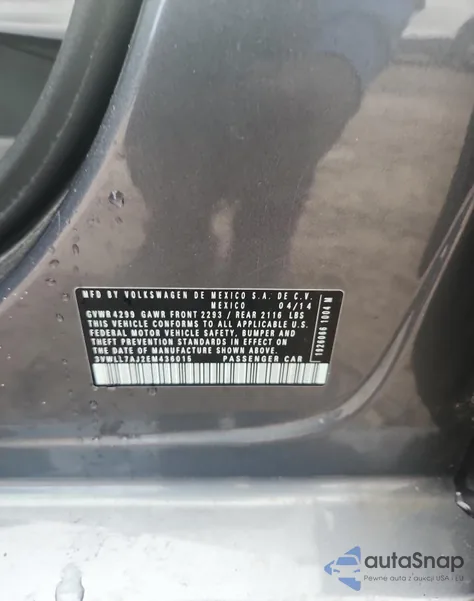 2014 Volkswagen Jetta Tdi z USA, uszkodzony, nr VIN 3VWLL7AJ2EM436015